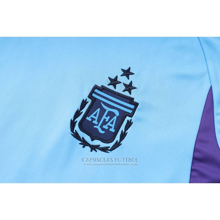 Fato de Treino Argentina Manga Curta 2023-2024 Azul - Calcas Curta